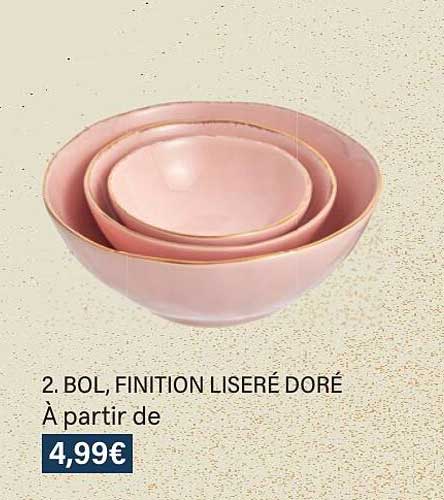 bol, finition liseré doré