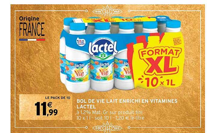 bol de vie lait enrichi en vitamines lactel