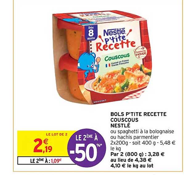 bols p'tite recette couscous nestlé