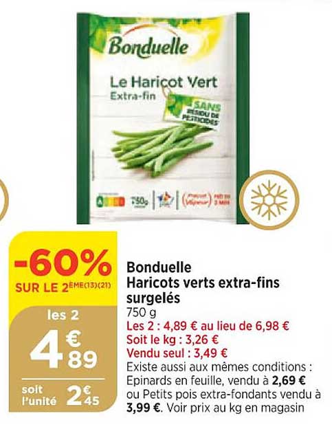 bonduelle haricots verts extra-fins surgelés