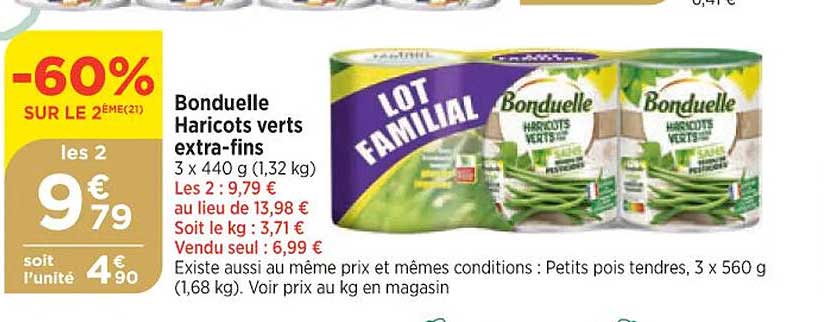 bonduelle haricots verts extra-fins