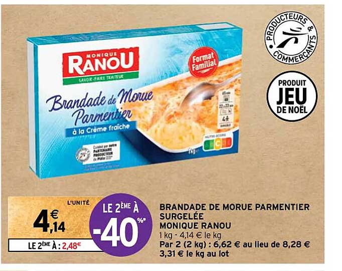 brandade  de morue  parmentier  surgelée monique ranou
