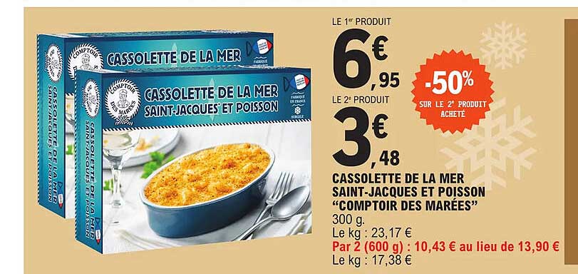 cassolette de la mer saint-jacques et poisson "comptoir des marées"