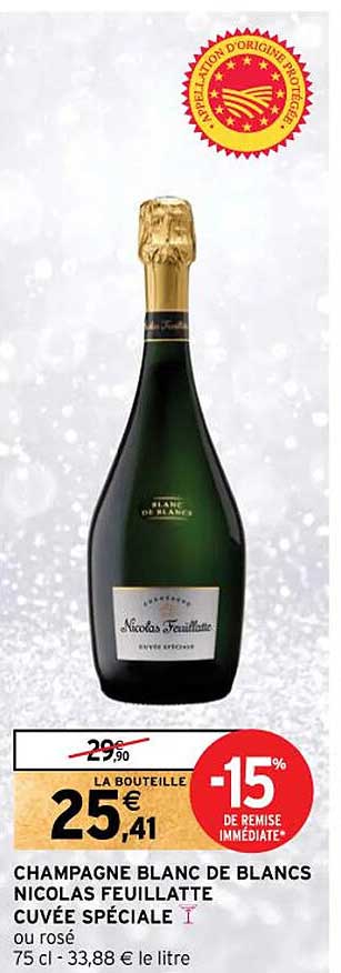 champagne blanc  de blancs nicolas  feuillatte cuvée spéciale