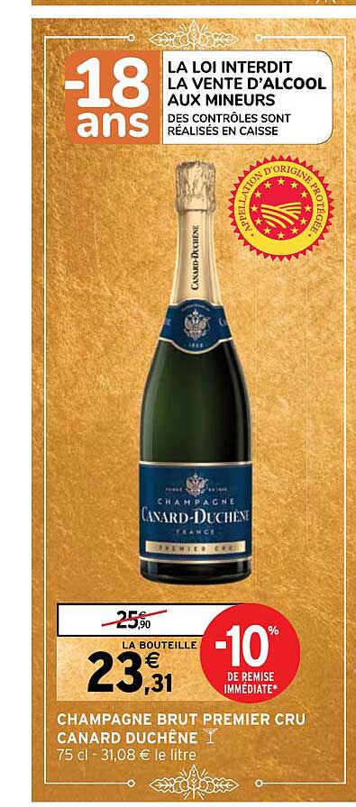Champagne Brut Premier Cru Canard Duchêne -10% De Remise Immédiate