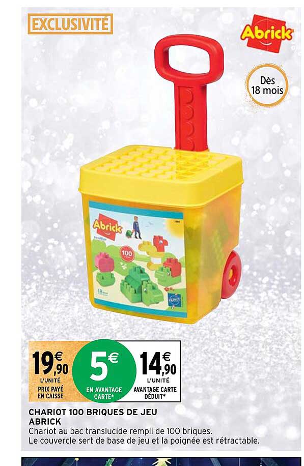 chariot 100 briques de jeu abrick