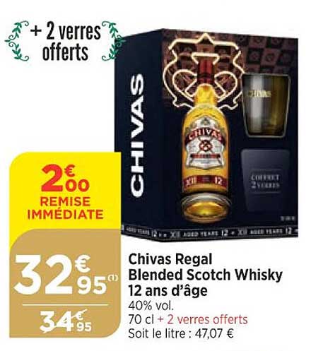 chivas régal blended scotch whisky 12 ans d'âge