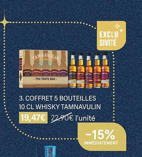 coffret 5 bouteilles 10cl whisky tamnavulin