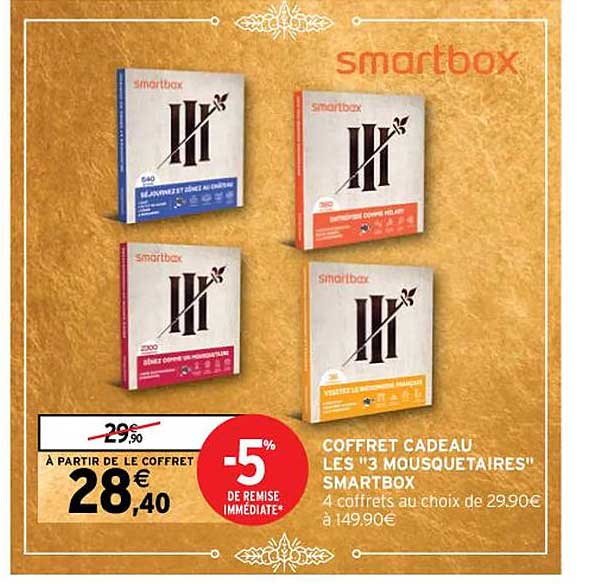 coffret cadeau les "3 mousquetaires" smartbox