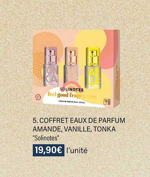 coffret eaux de parfum amande, vanille, tonka "solinotes"