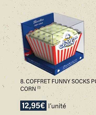 coffret funny socks pops corn