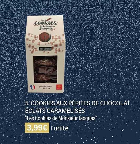 cookies aux pépites de chocolat éclats caramélisés "les cookies de monsieur jacques"