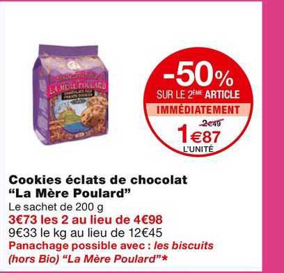 cookies éclats de chocolat "la mère poulard"