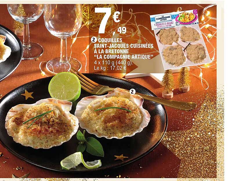 coquilles saint-jacques cuisinées à la bretonne "la compagnie artique"