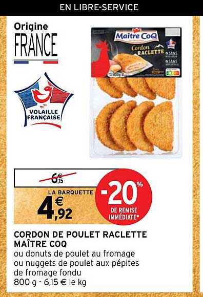 Cordon De Poulet Raclette Maître Coque -20% De Remise Immédiate