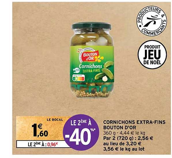 cornichons  extra-fins  bouton d'or