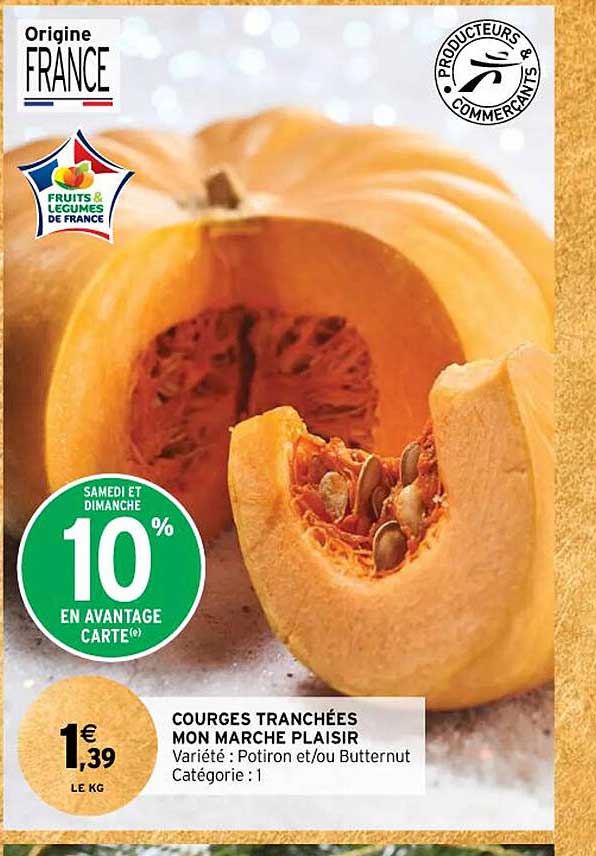 courges tranchées mon marché plaisir