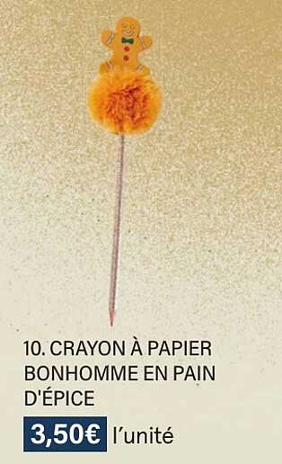 crayon à papier bonhomme en pain d'épice