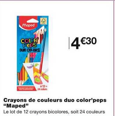 crayons de couleurs duo color peps "maped"