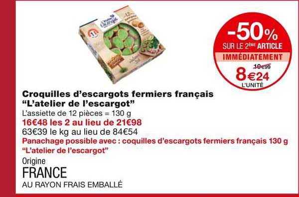 croquilles d'escargots fermiers français "l'atelier de l'escargot"