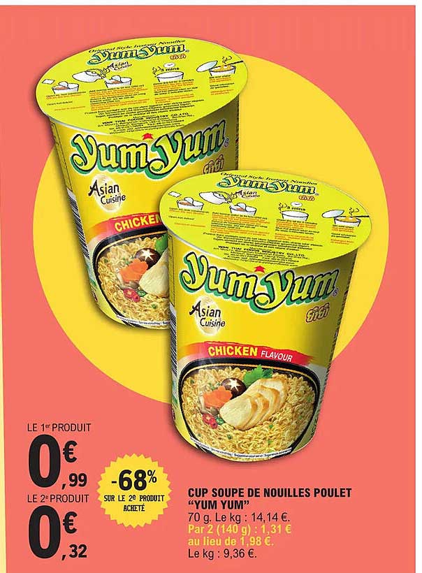 cup soupe de nouilles poulet "yum yum"