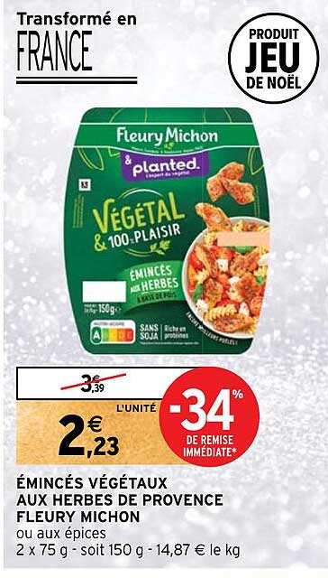 émincés Végétaux Aux Herbes De Provence Fleury Michone -34% De Remise Immédiate