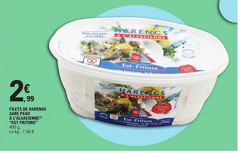 filets de harengs sans peau à l'alsacienne "est friture"