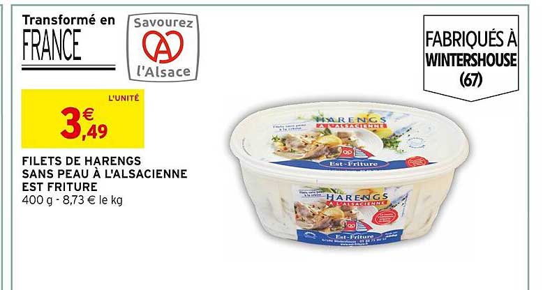 filets de harengs sans peau à l'alsacienne est friture