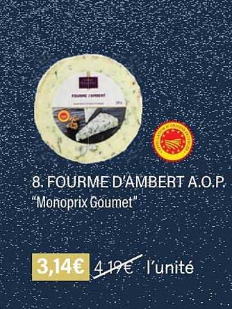 fourme d'ambert a.o.p. "monoprix gourmet"
