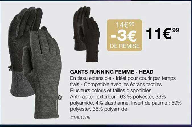 Gants Running Femme - Head