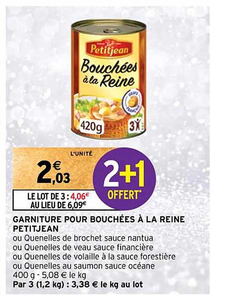 garniture  pour  bouchées  à la reine  petitjean