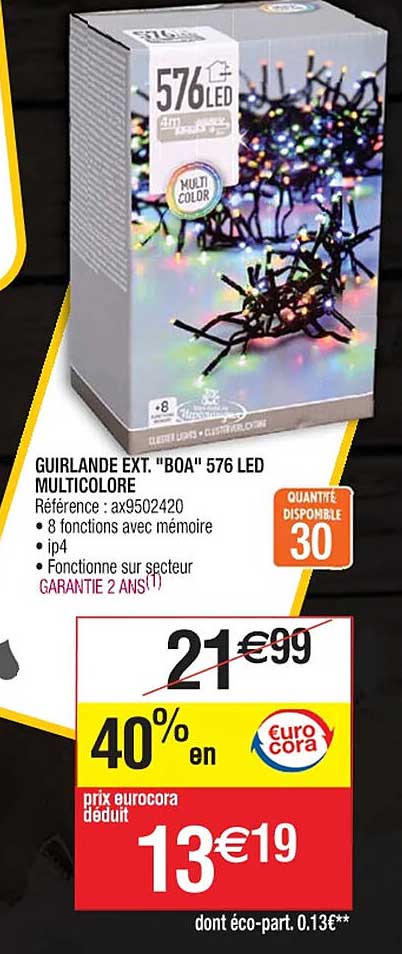 guirlande ext. "boa" 576 led multicolore
