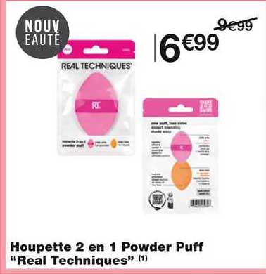 houpette 2 en 1 powder puff "real techniques