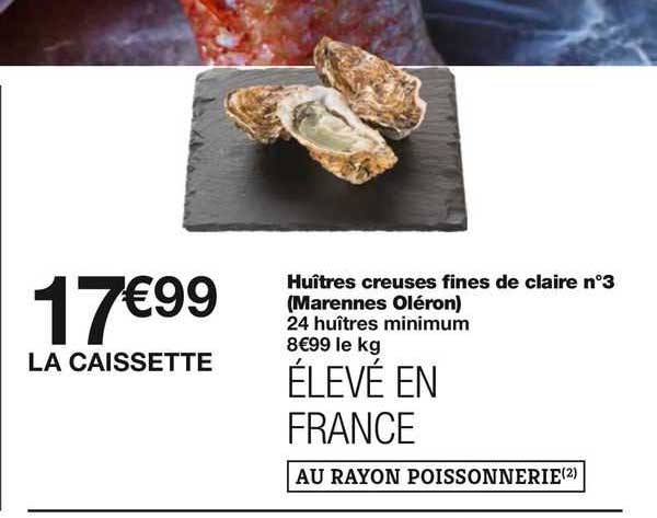 huîtres creuses fines de claire n°3 (marennes oléron)