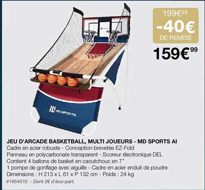 jeu d'arcade basketball, multi joueurs - md sports ai