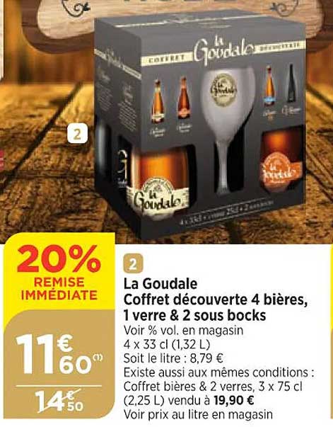 la goudale coffret découverte 4 bières, 1 verre & 2 sous bocks