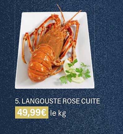 langouste rose cuite
