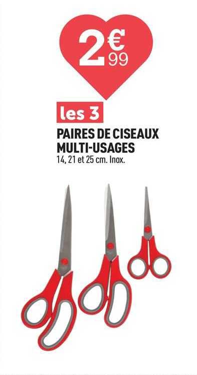 les 3 paires de ciseaux multi-usages
