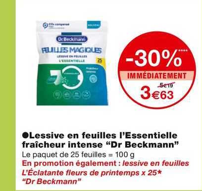 lessive en feuilles l'essentielle fraîcheur intense "dr beckmann"