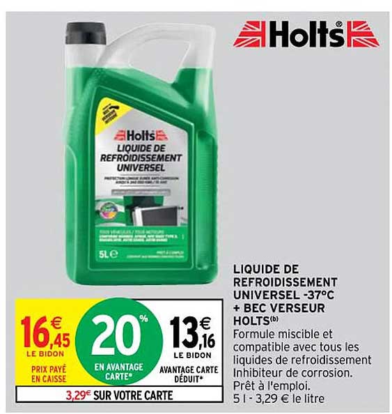 liquide de refroidissement universel -37°c + bec verseur holts