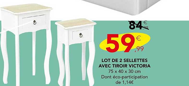 lot de 2 sellettes avec tiroir victoria