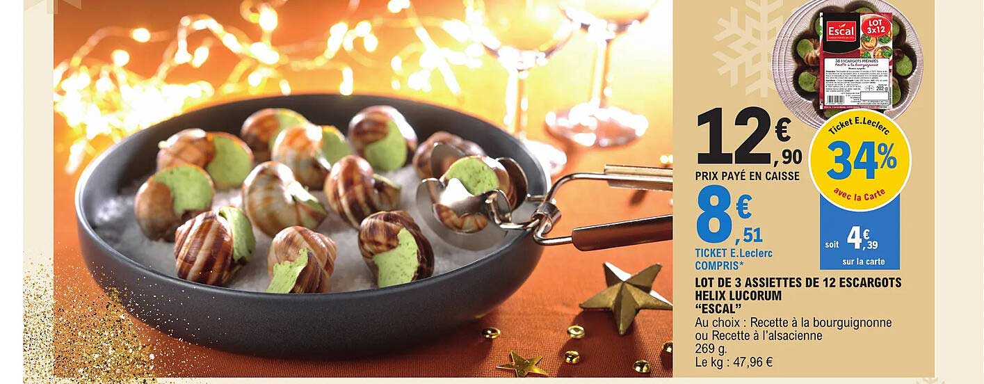 lot de 3 assiettes de 12 escargots helix lucorum "escal"