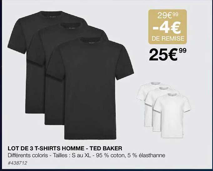 lot de 3 t-shirts homme - ted baker