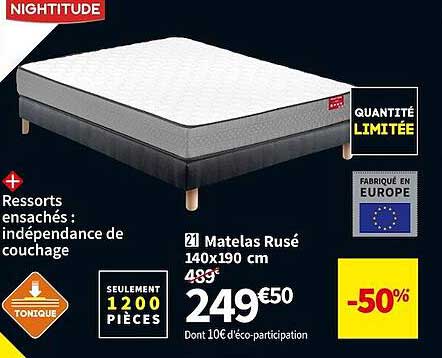 Matelas Rusé 140 X 190 Cm Nightitude