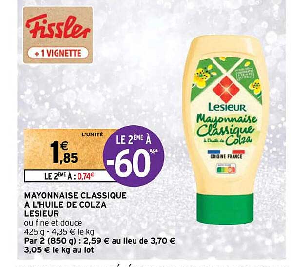Mayonnaise Classique  A L'huile De Colza Lesieur