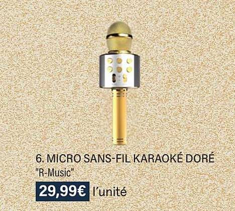 micro sans-fil karaoké doré "r-music"