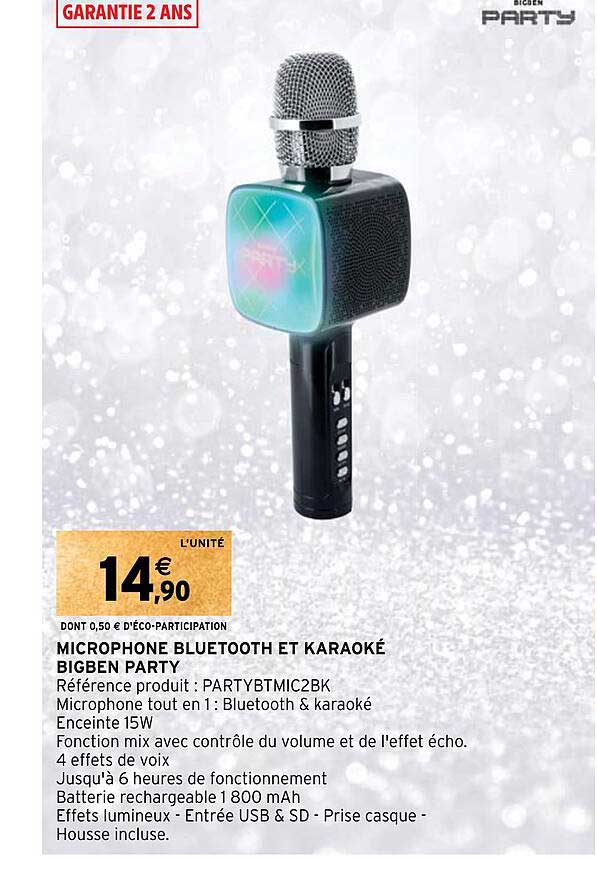 microphone bluetooth et karaoké bigben party