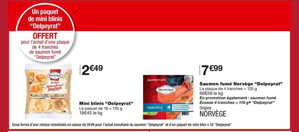 Mini Blinis "delpeyrat", Saumon Fumé Norvège "delpeyrat"