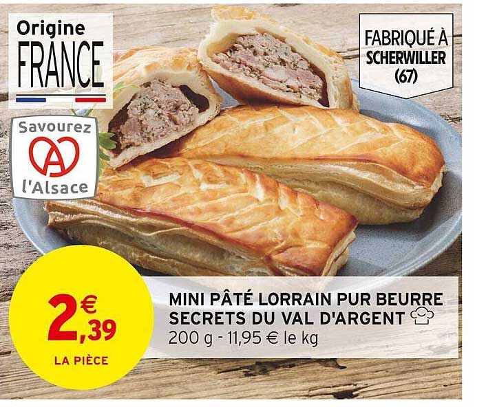 mini pâté lorrain pur beurre secrets du val d'argent