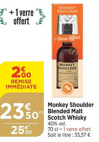 monkey shoulder blended malt scotch whisky